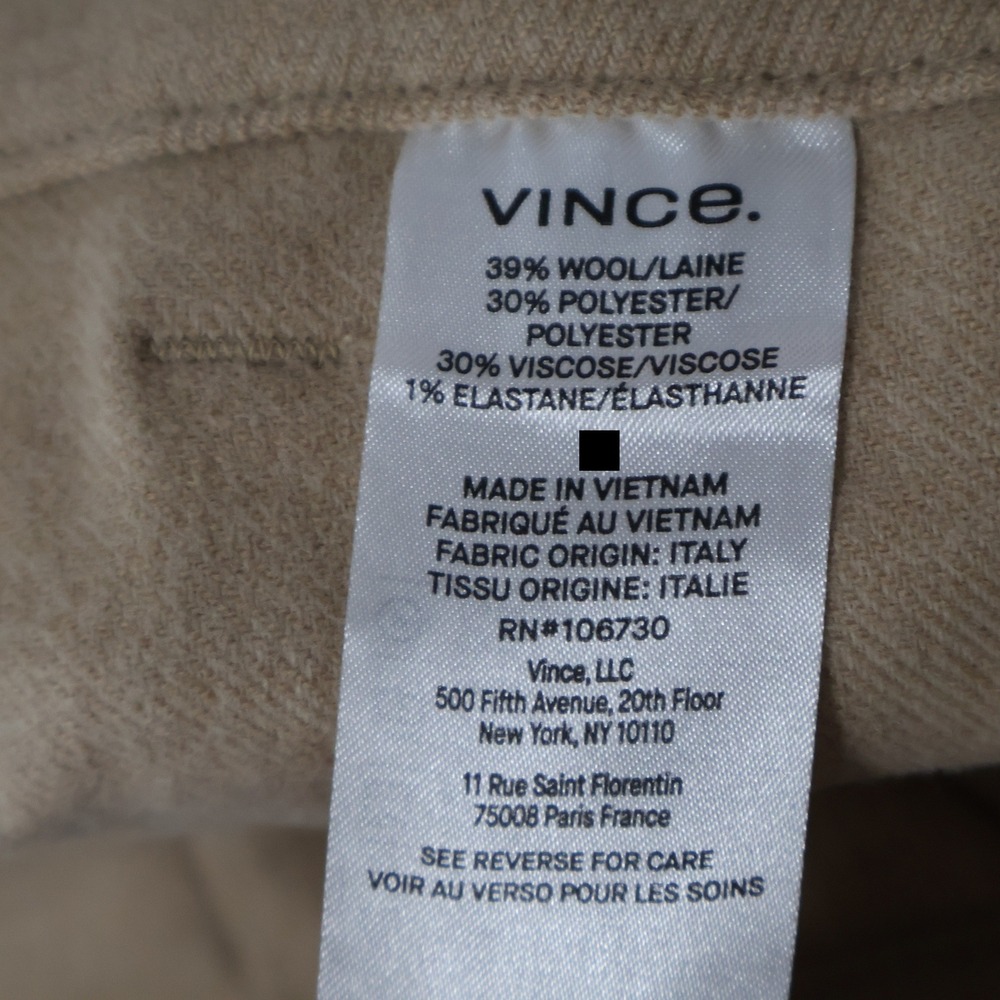 Vince Wide Leg Cargo Pant Women 12 Tan Utility High Rise E-Girl Granola Wool NWT - Picture 6 of 16